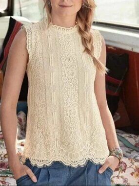 Sundance Catalog Esme Top Sz L Ivory